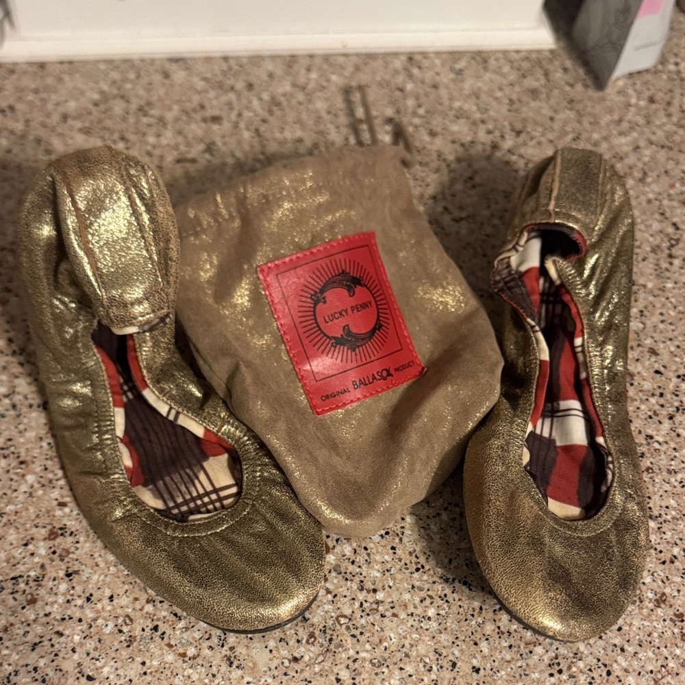 Metallic Gold Ballet Flats